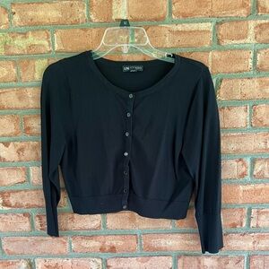 LN Studio Cropped Dressy Cardigan, black, M